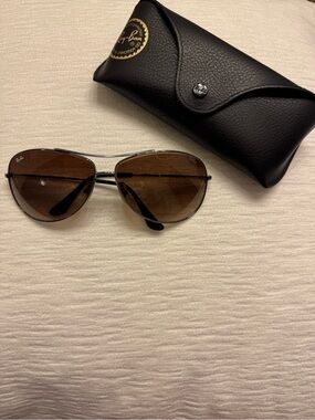Ray-Ban Aviator Sunglasses Brown Gradient Lens • Classic w/ Case